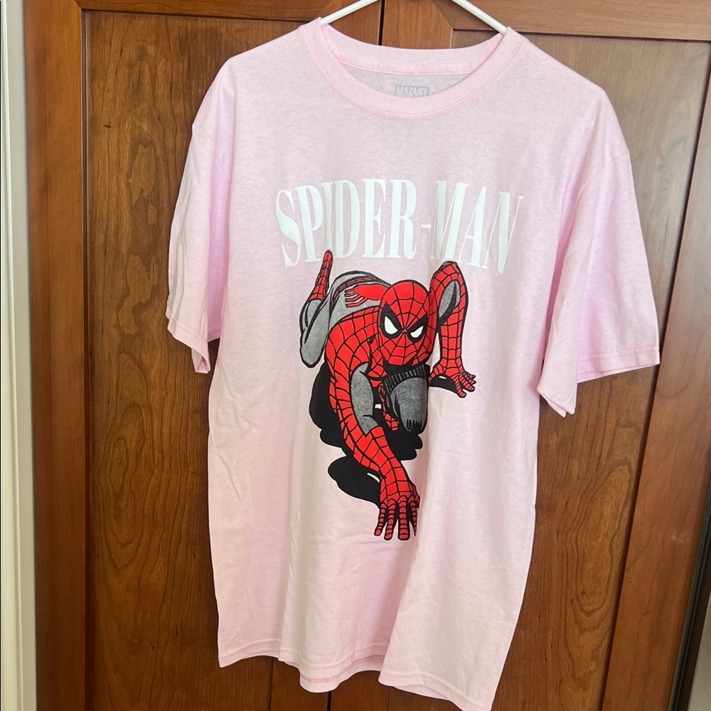 Marvel New Spider-Man Red and Pink Tee Large